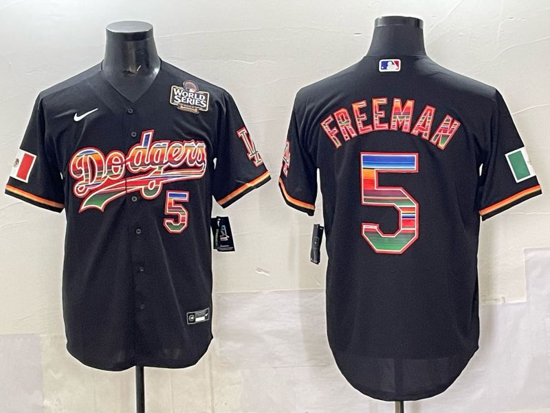 Men 2025 Los Angeles Dodgers #5 Freeman Black Nike MLB Jersey style 003->los angeles dodgers->MLB Jersey